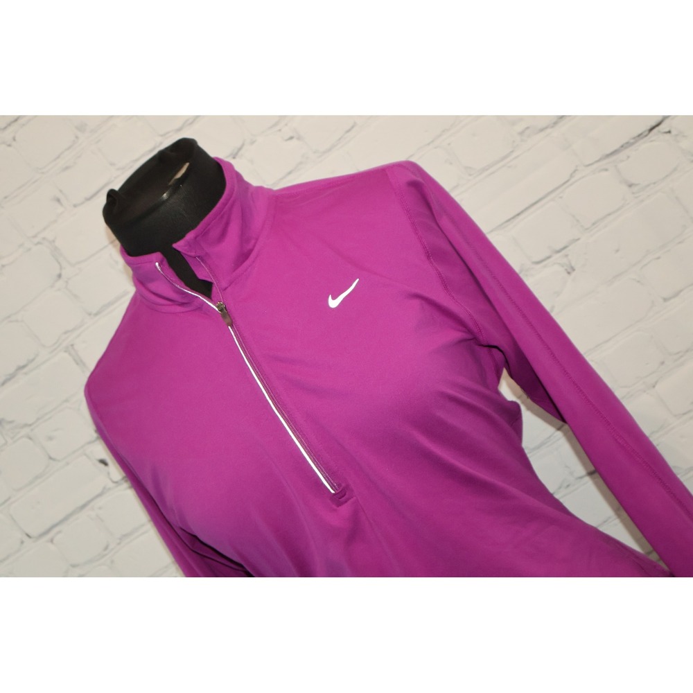 Nike Dri-Fit 1/4 Zip Pullover Womens Large Magenta Pink Running Top Gym Golf